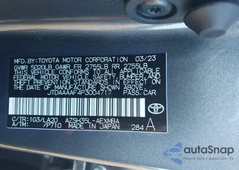 2023 Toyota Crown Limited из США, поврежденный, VIN JTDAAAAF4P3004717